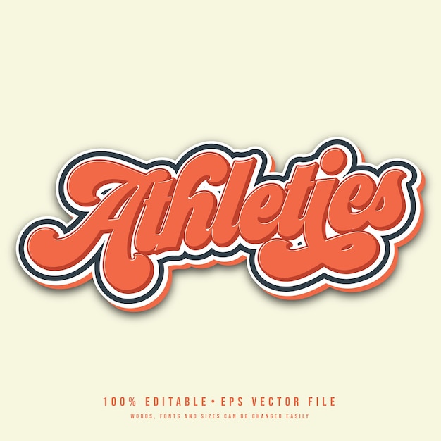 Vector de efecto de texto de atletismo Diseño de camiseta universitaria editable Vector de efecto de texto imprimible