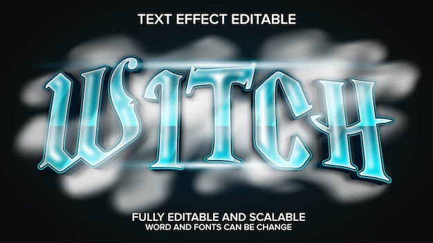 Vector de efecto de texto de bruja editable
