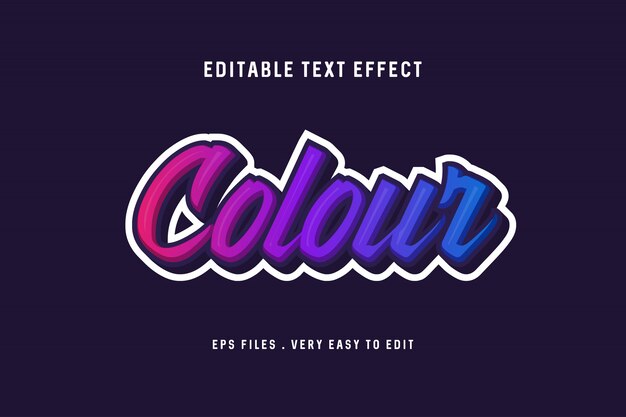 Vector de efecto de texto de color