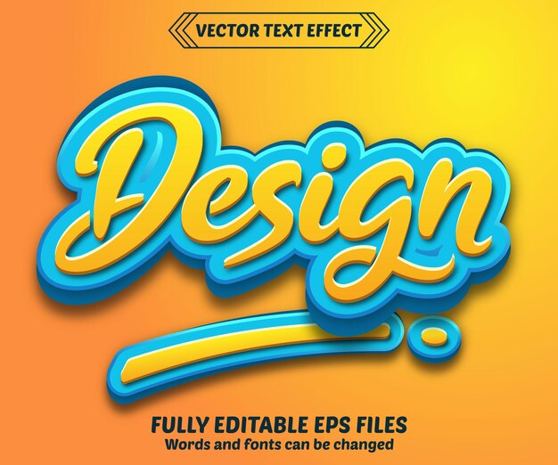 Vector vector de efecto de texto de diseño