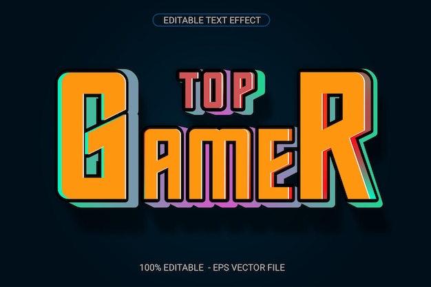 Vector de efecto de texto editable 3D de jugador
