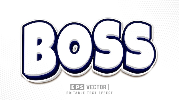 Vector de efecto de texto editable Boss 3d con fondo