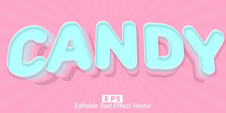 Vector vector de efecto de texto editable de caramelo