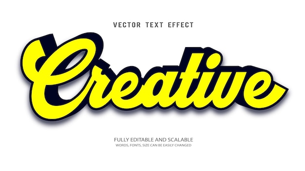 Vector de efecto de texto editable creativo con fondo lindo