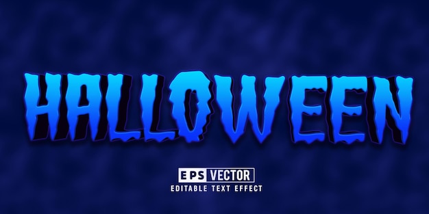 Vector de efecto de texto editable de estilo 3d de halloween con fondo