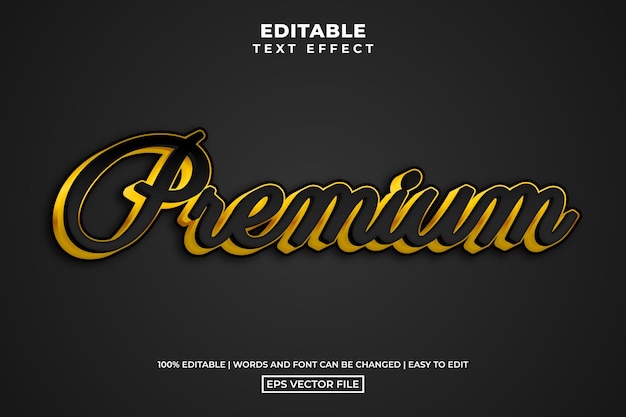 Vector de efecto de texto editable de estilo de texto premium dorado de lujo