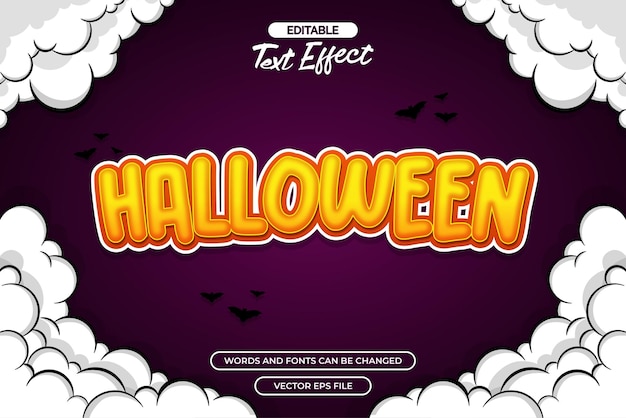 Vector de efecto de texto editable para Halloween