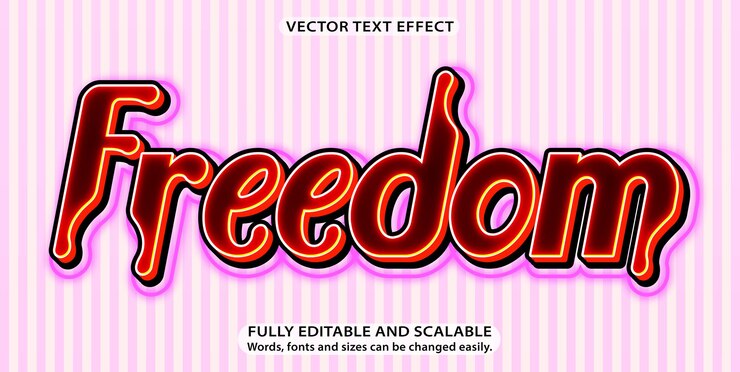 Vector vector de efecto de texto editable de libertad de alta calidad
