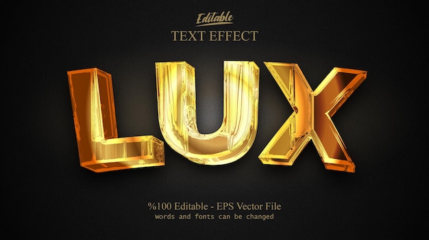 Vector de efecto de texto editable lux