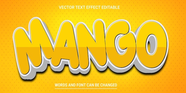 Vector vector de efecto de texto editable de mango