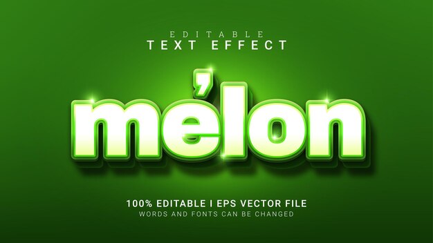 Vector de efecto de texto editable de melón