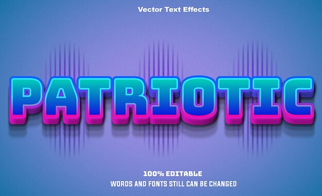 Vector de efecto de texto editable moderno patriótico libre