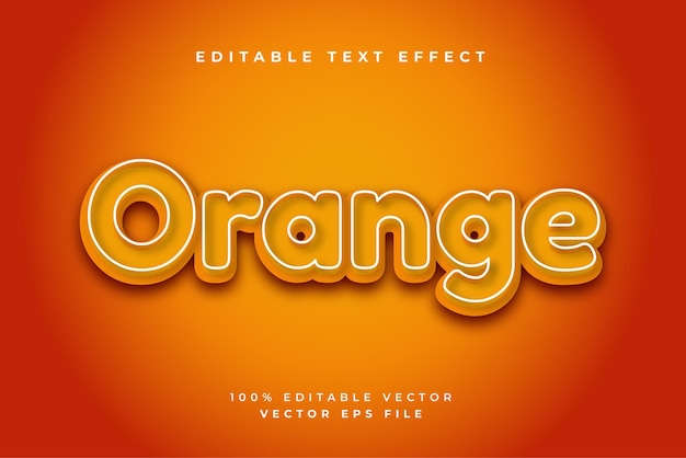 Vector de efecto de texto editable naranja