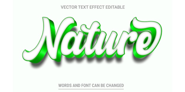 Vector de efecto de texto editable de naturaleza