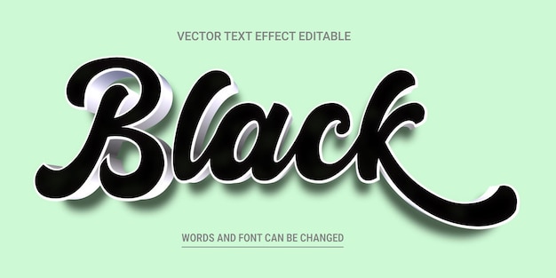 Vector de efecto de texto editable negro