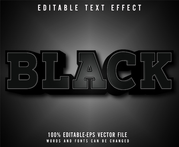 Vector de efecto de texto editable negro