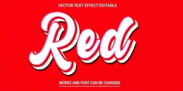 Vector de efecto de texto editable rojo