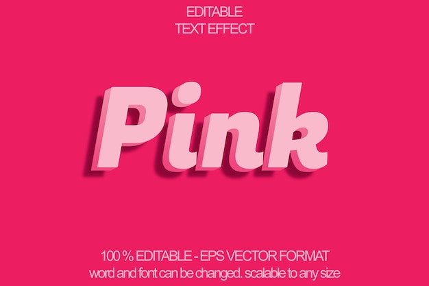 Vector de efecto de texto editable rosa
