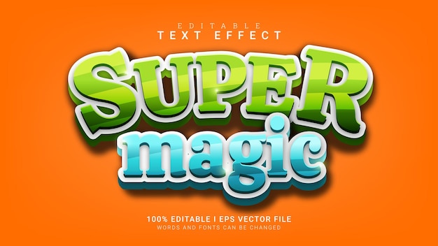 Vector de efecto de texto editable super mágico