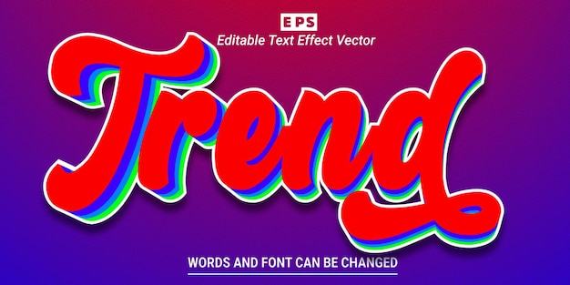 Vector de efecto de texto editable de tendencia caliente