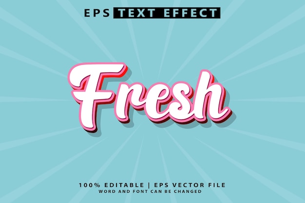 Vector de efecto de texto fresco editable