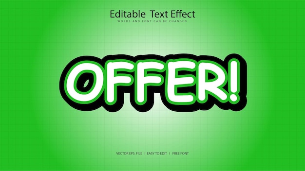 Vector de efecto de texto de oferta especial editable