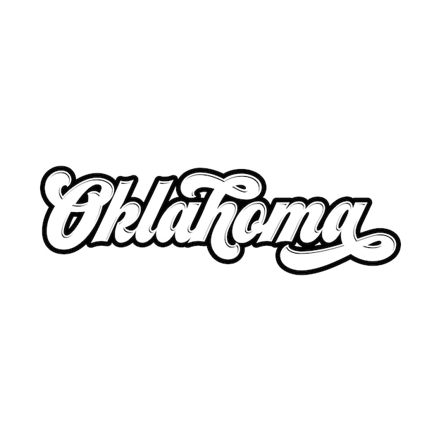 Vector de efecto de texto de Oklahoma Diseño de camiseta universitaria editable Vector de efectos de texto imprimible