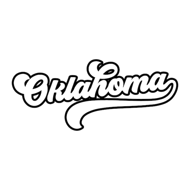 Vector de efecto de texto de Oklahoma Diseño de camiseta universitaria editable Vector de efectos de texto imprimible