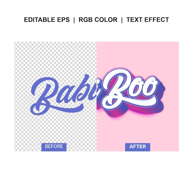 Vector de efectos de texto de Babiboo