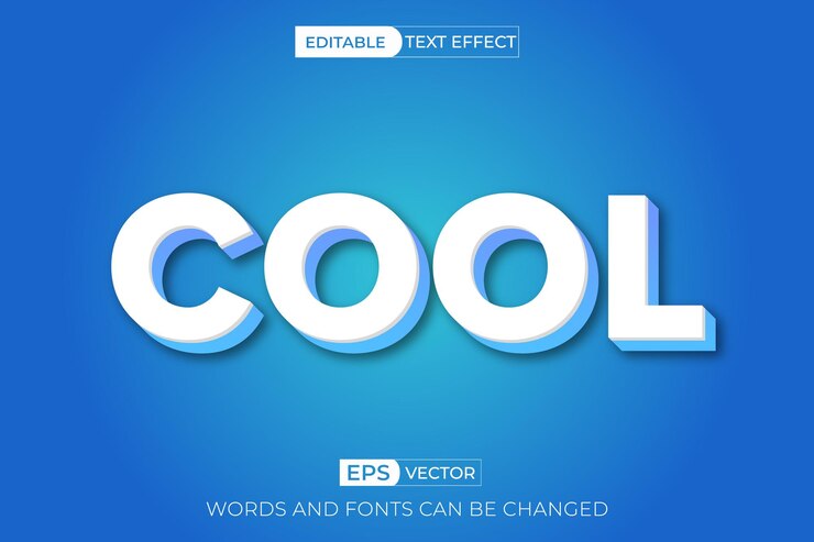 Vector vector de efectos de texto editable en 3d moderno y elegante