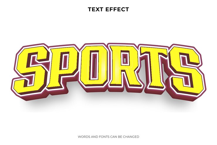 Vector vector de efectos de texto editable para deportes 3d