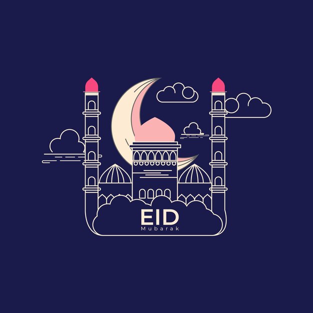 Vector vector eid mubarak religioso festival islámico diseño de fondo