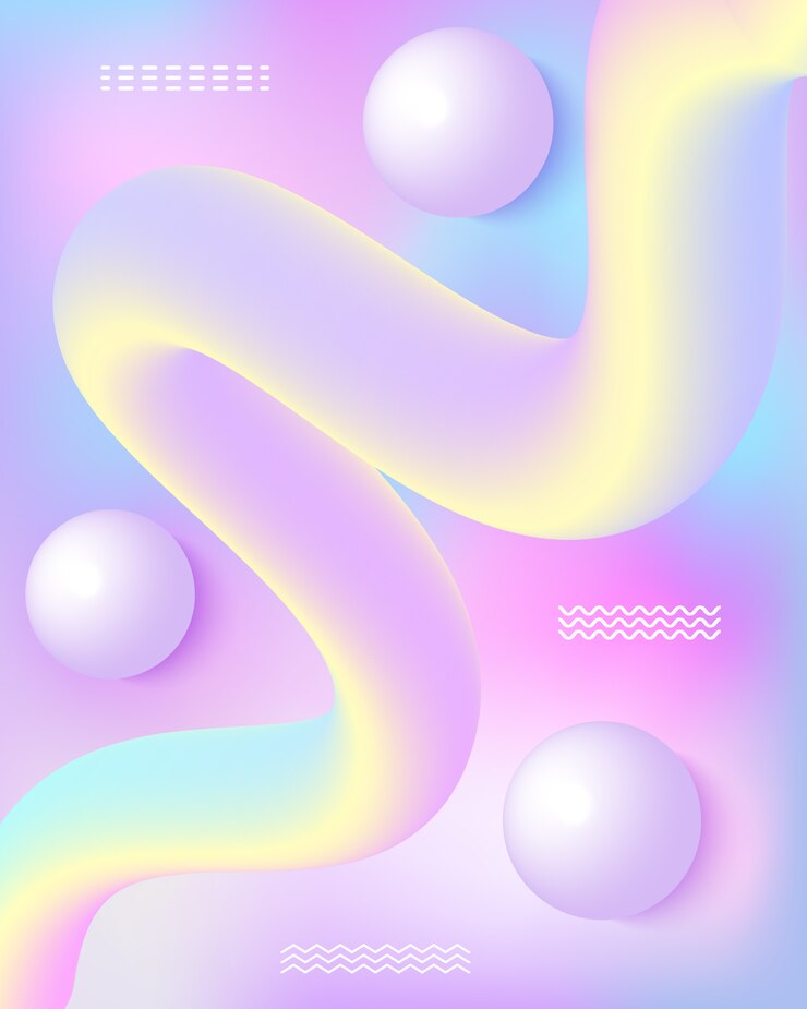 Vector vector el ejemplo de las bolas 3d y del tubo en fondo olográfico. diseño abstracto