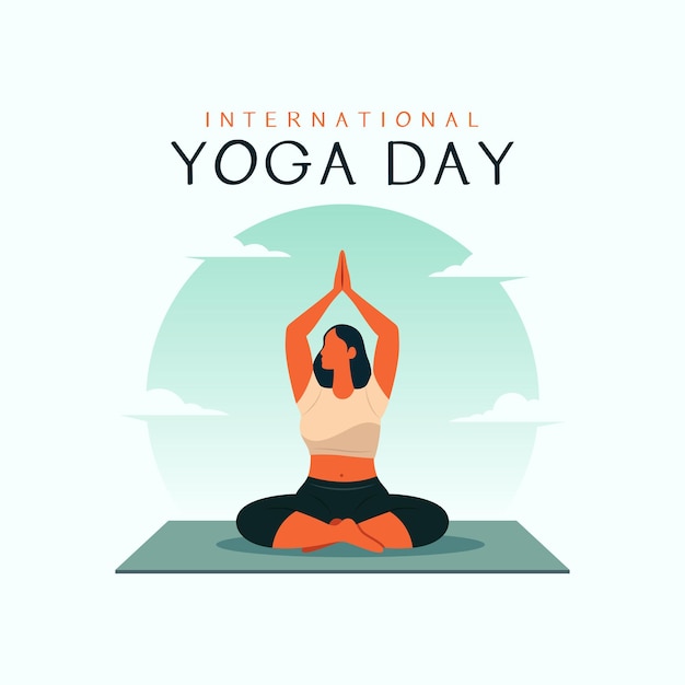 Vector de ejercicios para mujeres en el Día Internacional del Yoga