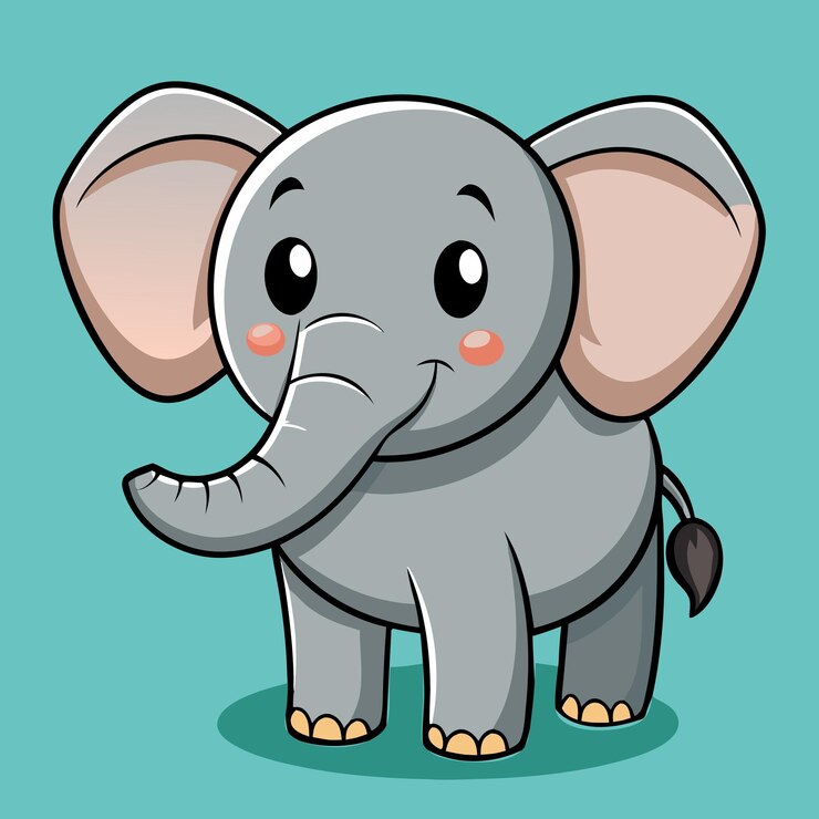 Vector de elefante bebé de dibujos animados