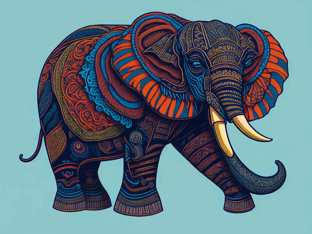 Vector de elefante indio