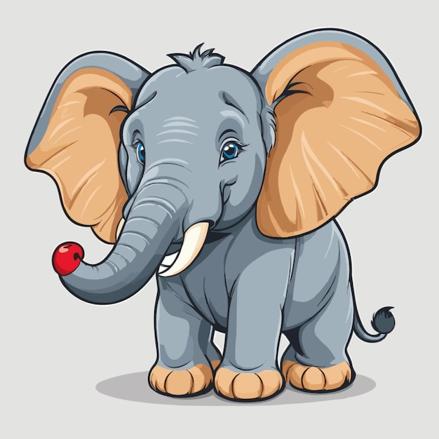 Vector vector de elefante sobre un fondo blanco