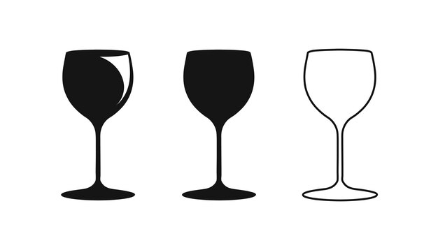 Vector Elegant Wine Glass Icon