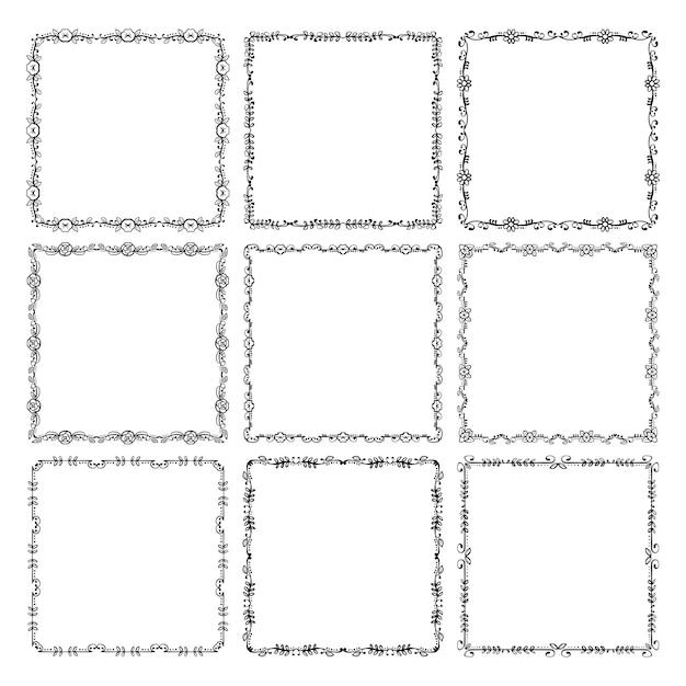 Vector elegante conjunto de marco ornamental