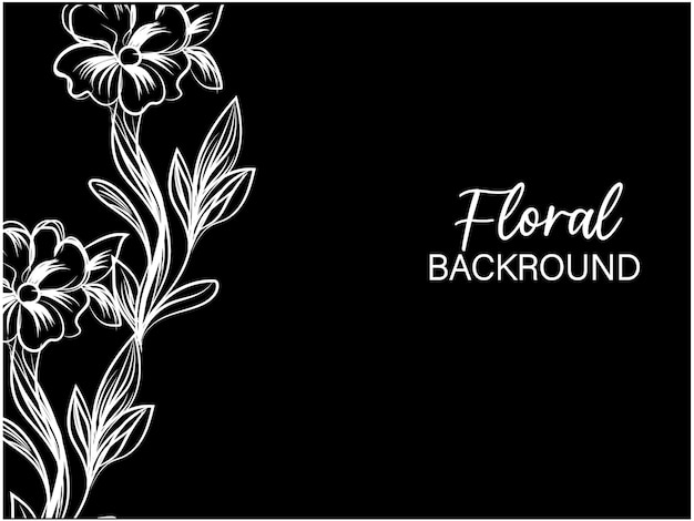 Vector elegante dibujo a mano fondo floral