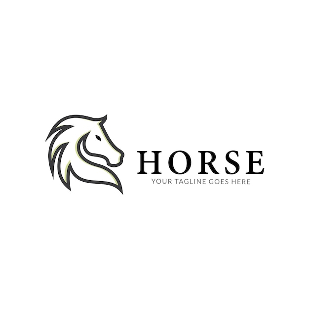 Vector elegante del símbolo del logotipo del caballo, arte conceptual de la simplicidad.