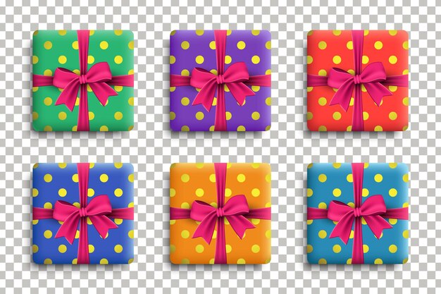 Vector de elemento de diseño de colección de conjunto de ornamento de caja de regalo