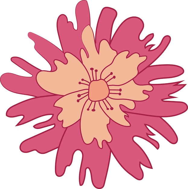 Vector vector de elemento de diseño de ilustración de flor rosa