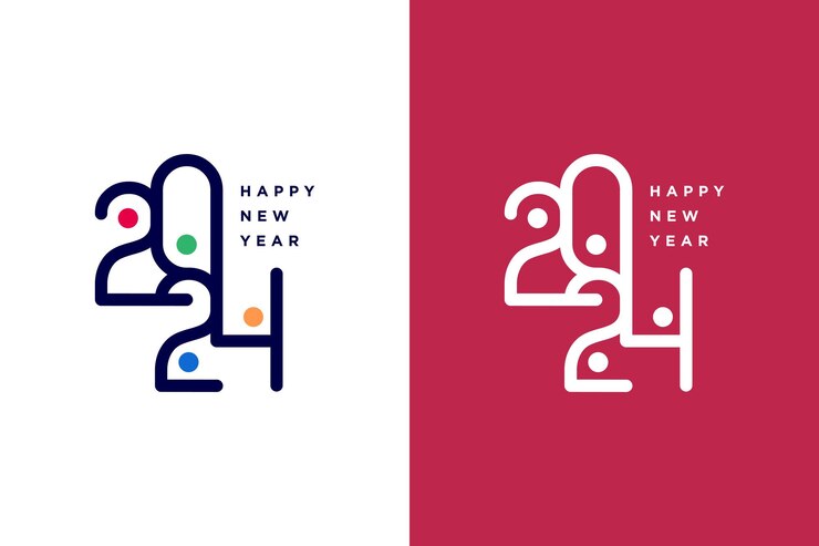 Vector vector de elemento de diseño de logotipo 2024 con concepto creativo único