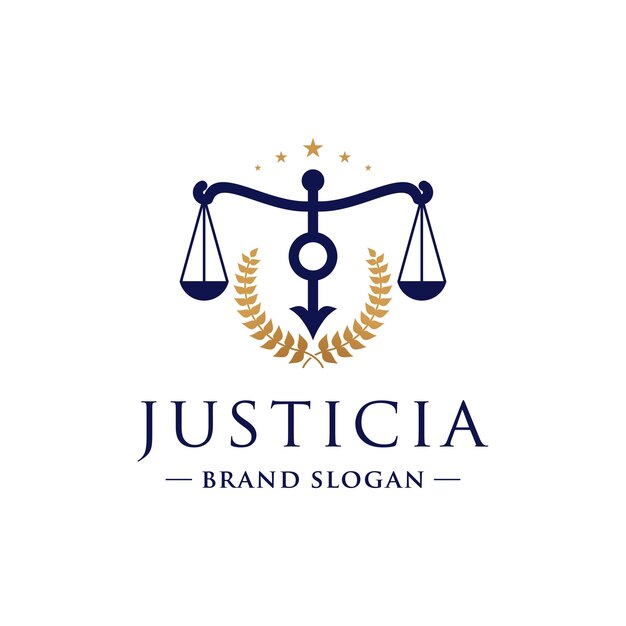 Vector de elemento de diseño de logotipo de firma de abogados con concepto creativo