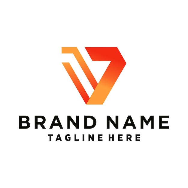 Vector de elemento de diseño de logotipo letra V con concepto moderno