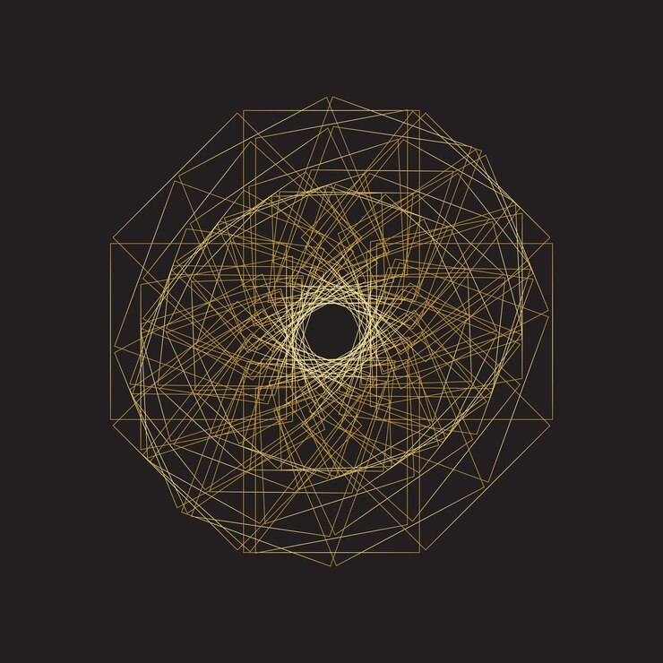 Vector vector de elemento geométrico polígono abstracto dorado