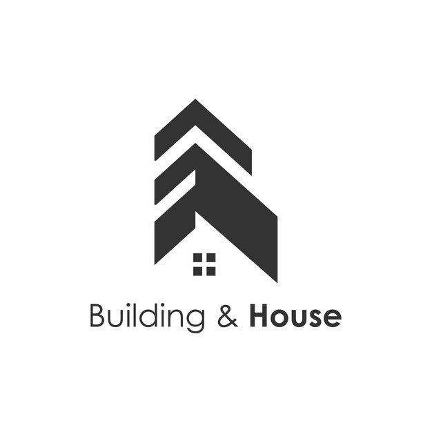 Vector de elemento de icono de diseño de logotipo de casa y edificio con estilo moderno