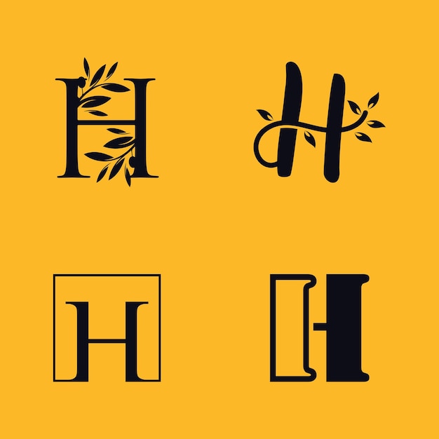 Vector de elemento de icono de diseño de logotipo de letra H con concepto único creativo