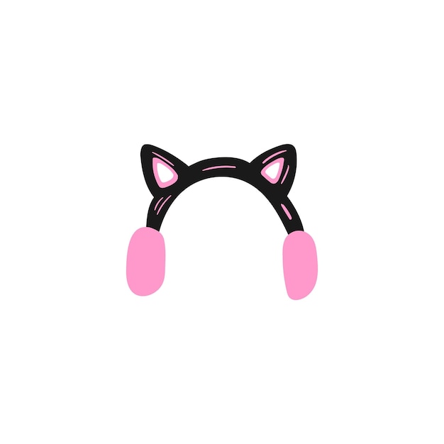 vector de elemento lindo para auriculares para niños